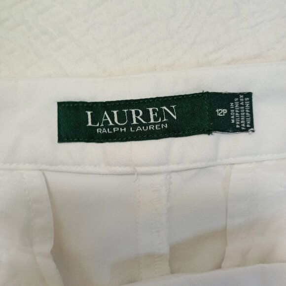 Lauren Ralph Lauren Dress Pants Womens White Size 12P Cotton Blend Professional - Picture 5 of 13